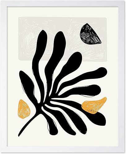 Miniatura 26 de Monem Art - Póster abstracto, impresión de dibujo de línea retro, arte moderno, arte negro y amarillo, arte moderno, arte bohemio elegante, arte Sin