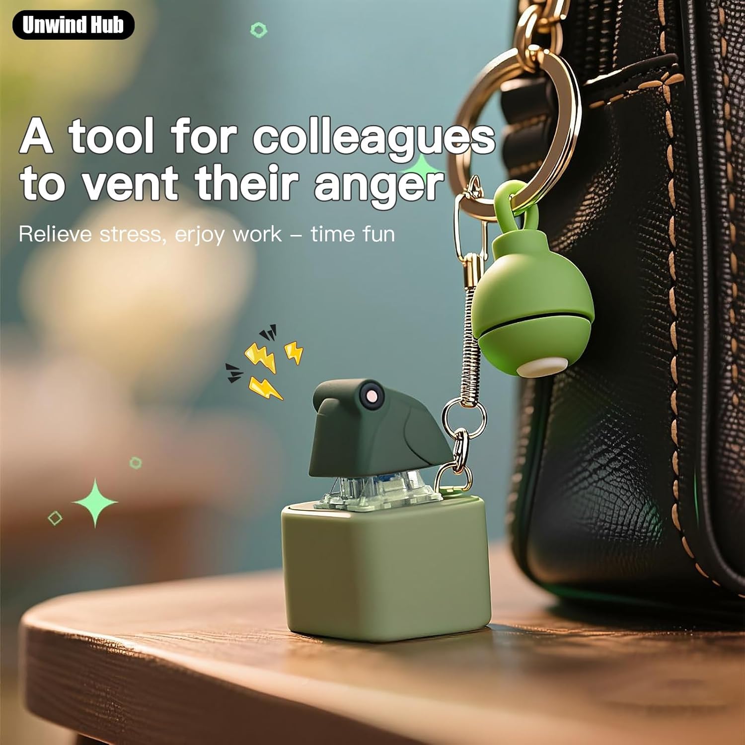 Unwind Hub Frog Croaking Fidget Toy - Rechargeable Frog Croaking Keychain, Frog Croaking Stress Reliever with Colorful Lights, Fun & Portable Anxiety Relief Toy (2PC Frog Croaking)