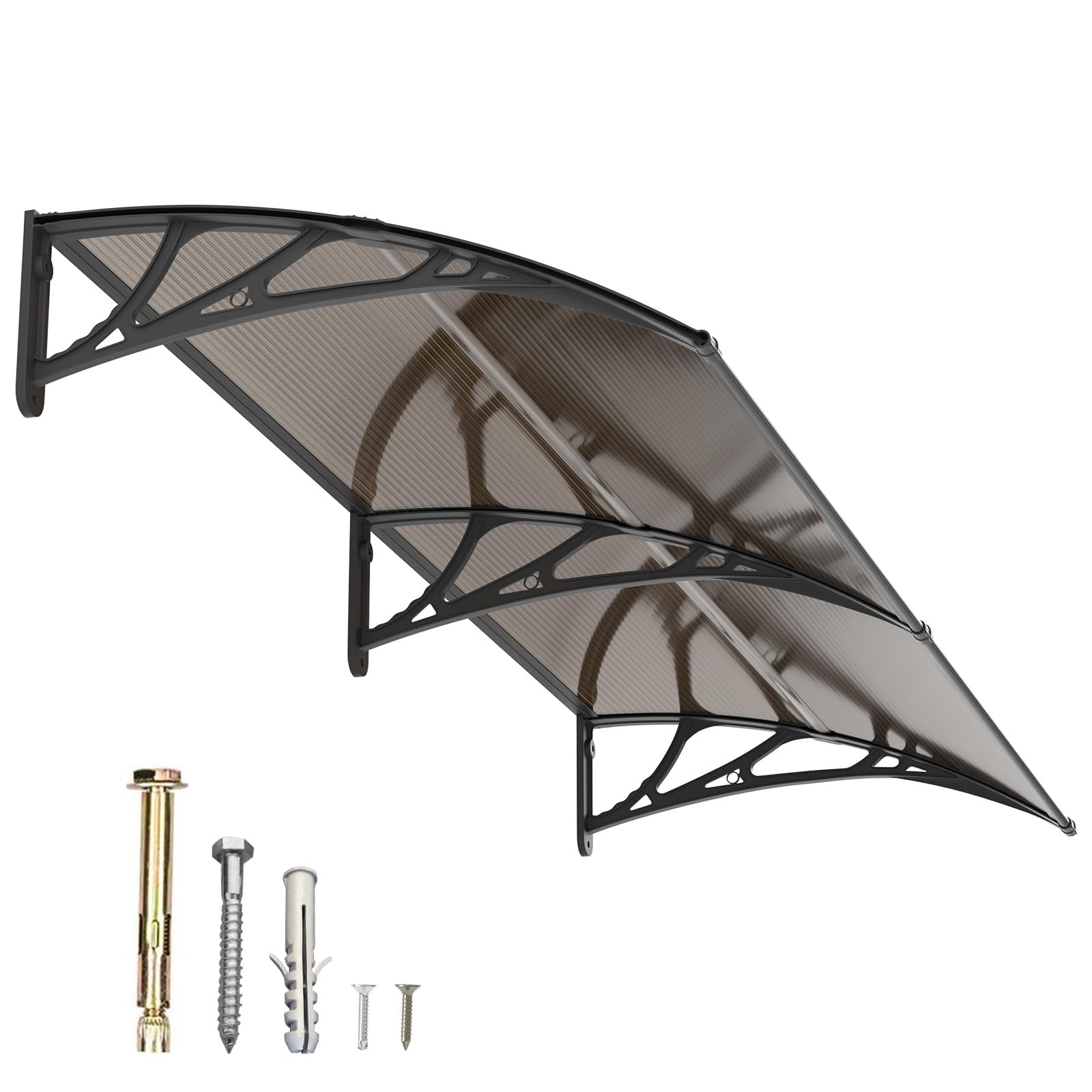 Vordach für Haustür 150x80CM Fenstervordach für Türen, Polycarbonat Pultvordach Überdachung für UV-,Regen- und Schneeschutz – Ideal für Veranda, Terrasse und Fenster