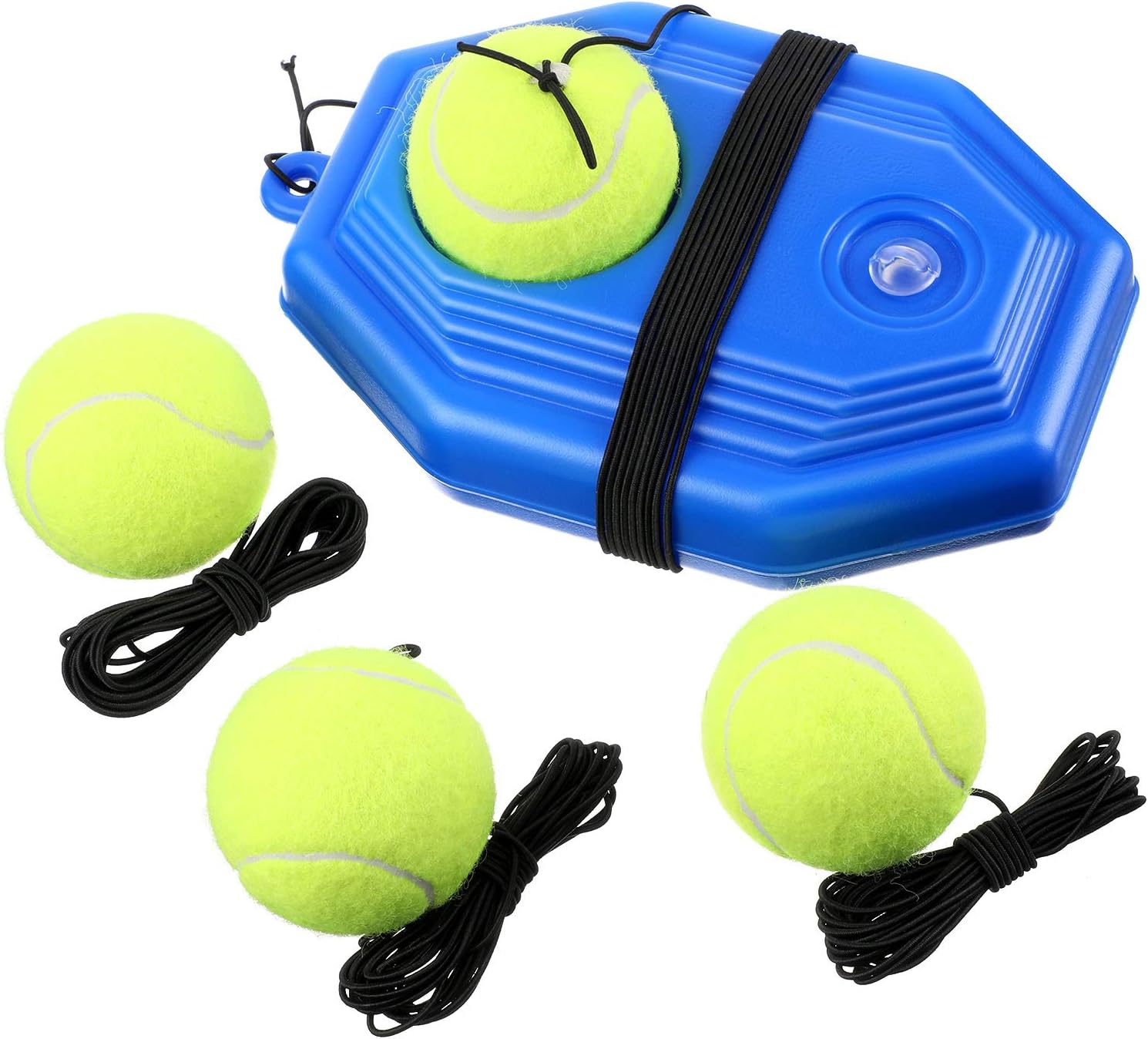 Gejoy 5 Pieces Tennis Training Equipment Tennis Trainer Rebounder Ball Trainer Set with String for Kids Youth Beginner Practice at Home