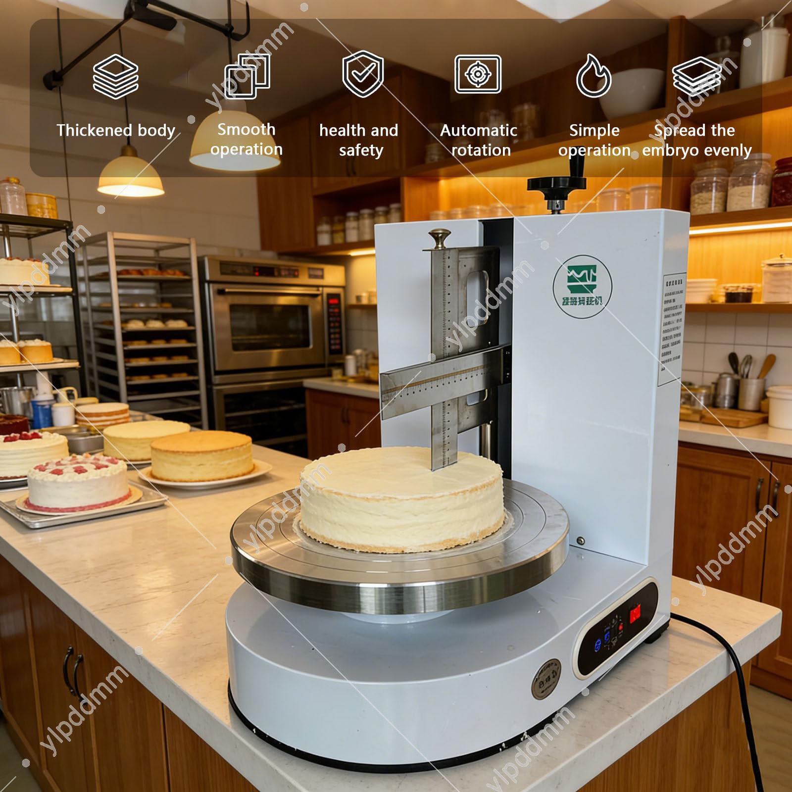 Automatische Kuchencreme Verteilmaschine, einstellbare Tortencremestreichmaschine zum Verteilen von Kuchencreme, zum Bestreichen und Schmieren von Kuchenglasuren, 200W