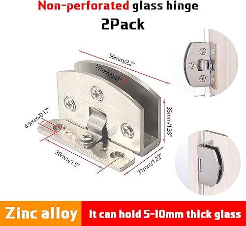 Miniatura 7 de Bisagras de cristal para puertas de vidrio, escaparate, vitrina, abrazadera de gabinete de vino, bisagras de puerta, bisagra de vidrio, gabinete de