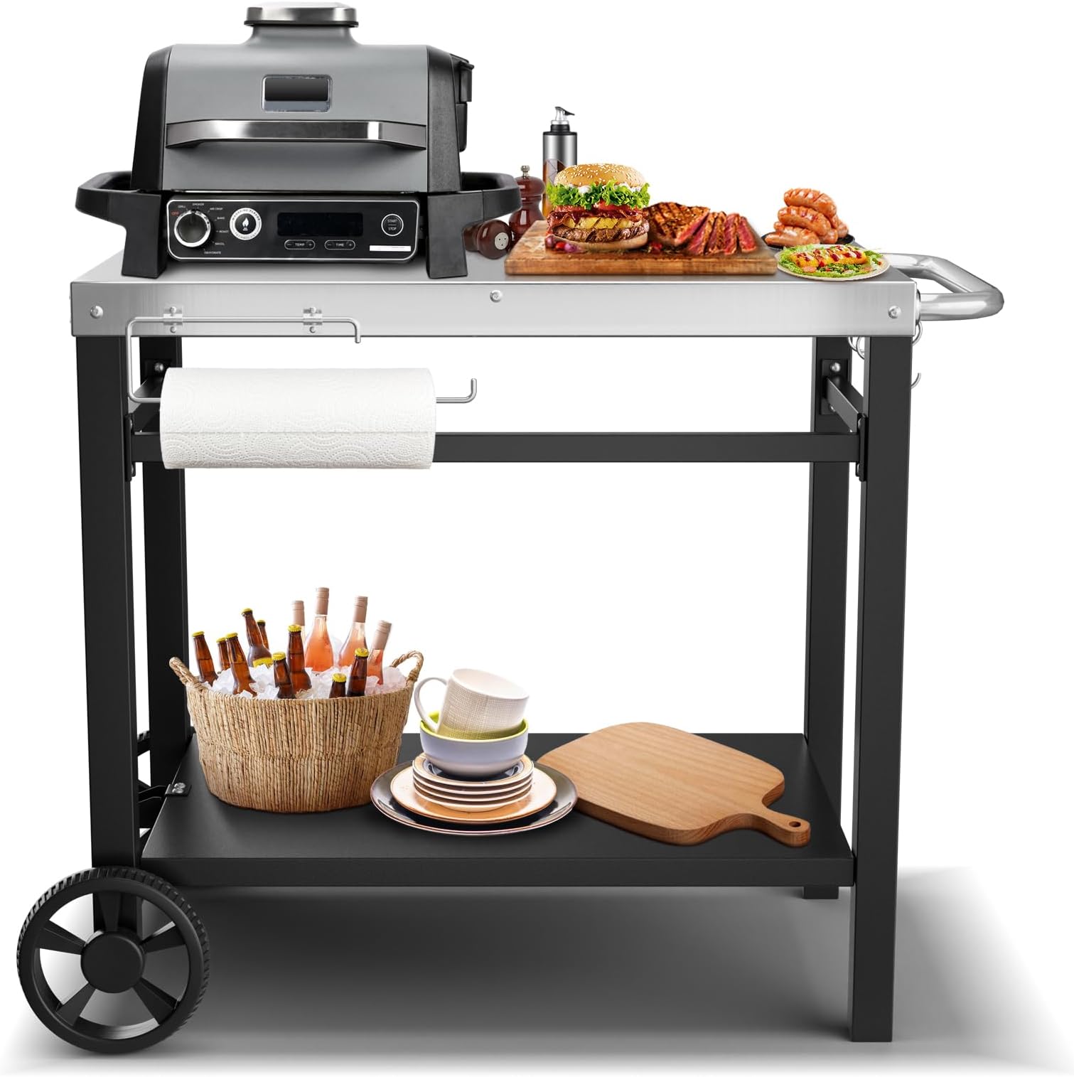 Amazon.com: Outdoor Grill Table Cart for Ninja Woodfire OG951 & OG700 ...