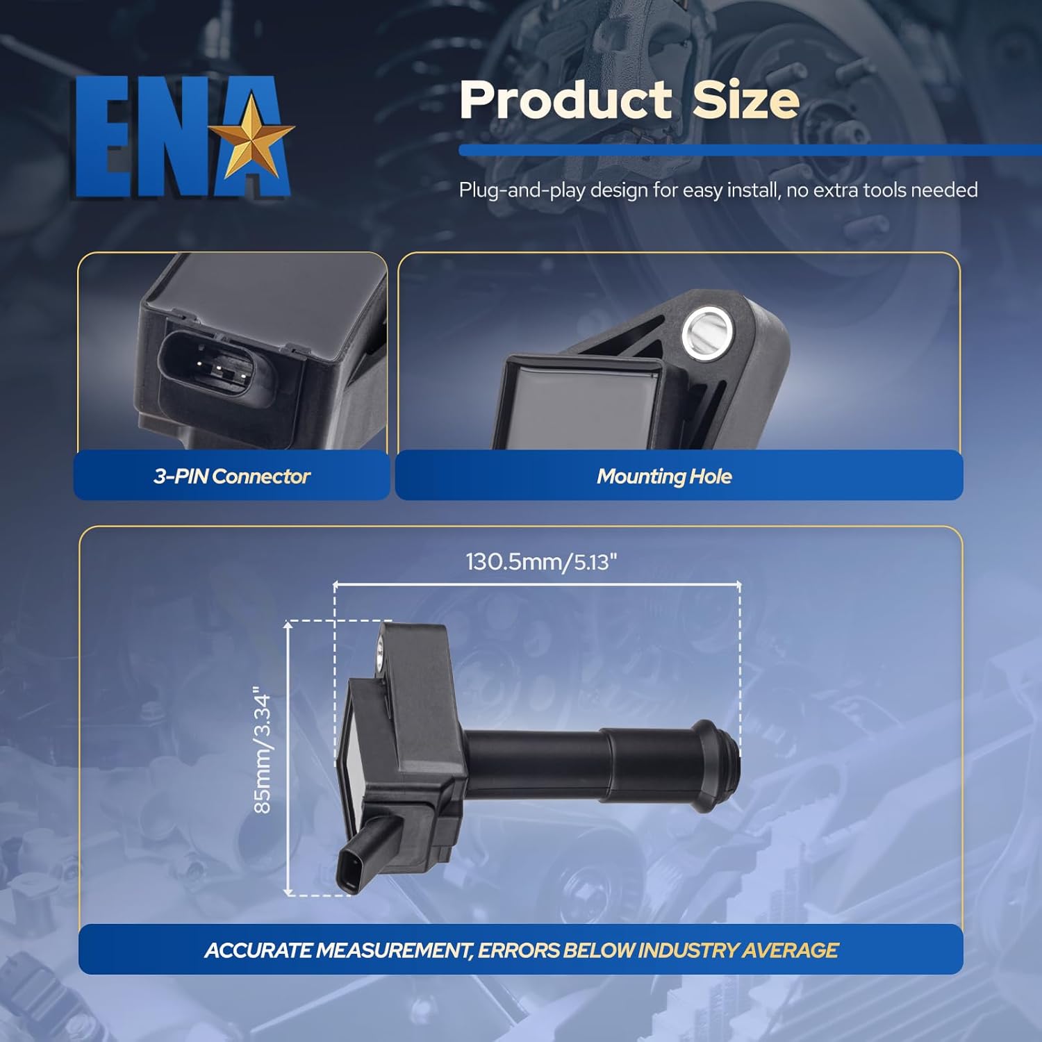 ENA Ignition Coil Pack UF880 Compatible with Ford Bronco Sport Escape 2020 2021 2022 2023 2024 1.5L L3 Coils Set of 3 Replacement for UF-880 HX7Z12029A