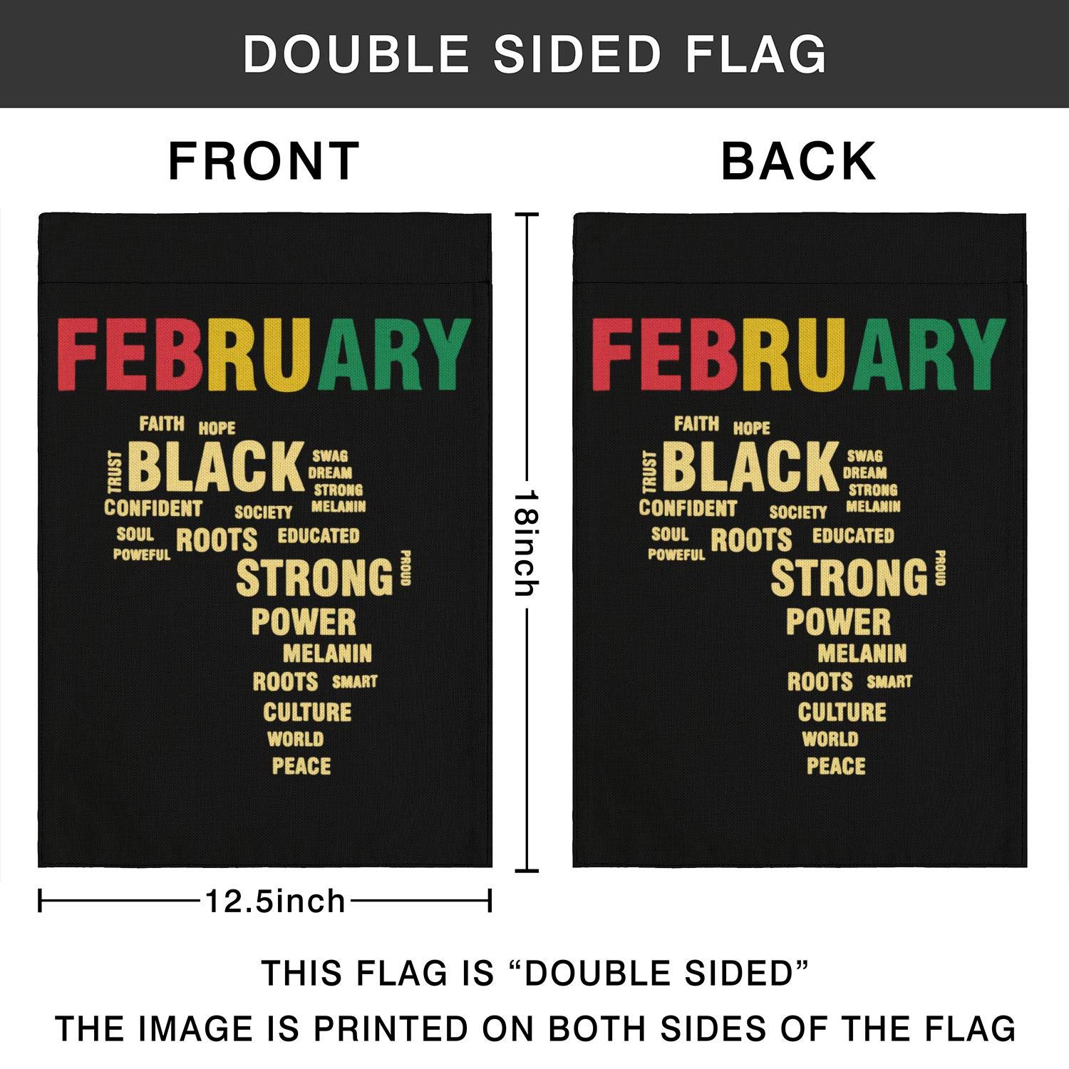 Black History Month Gartenflagge – Afroamerikanisches Design, 32x48 Cm, Doppelseitig Bedruckt, Aus Leinen Für Terrasse, Garten Oder Hof