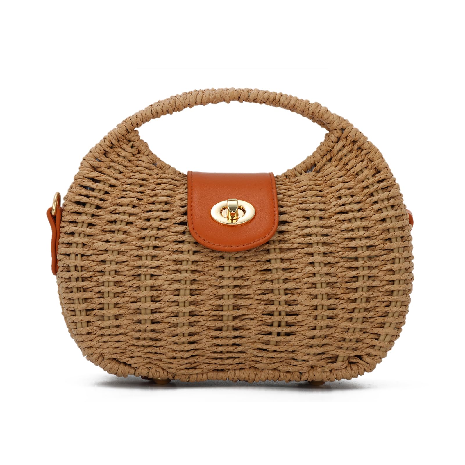 SUKUTU Paille Sac de plage à main tissé Crossbody Sacs à bandoulière Top Handle Satchel Sac à main Porte-monnaie pour l'été