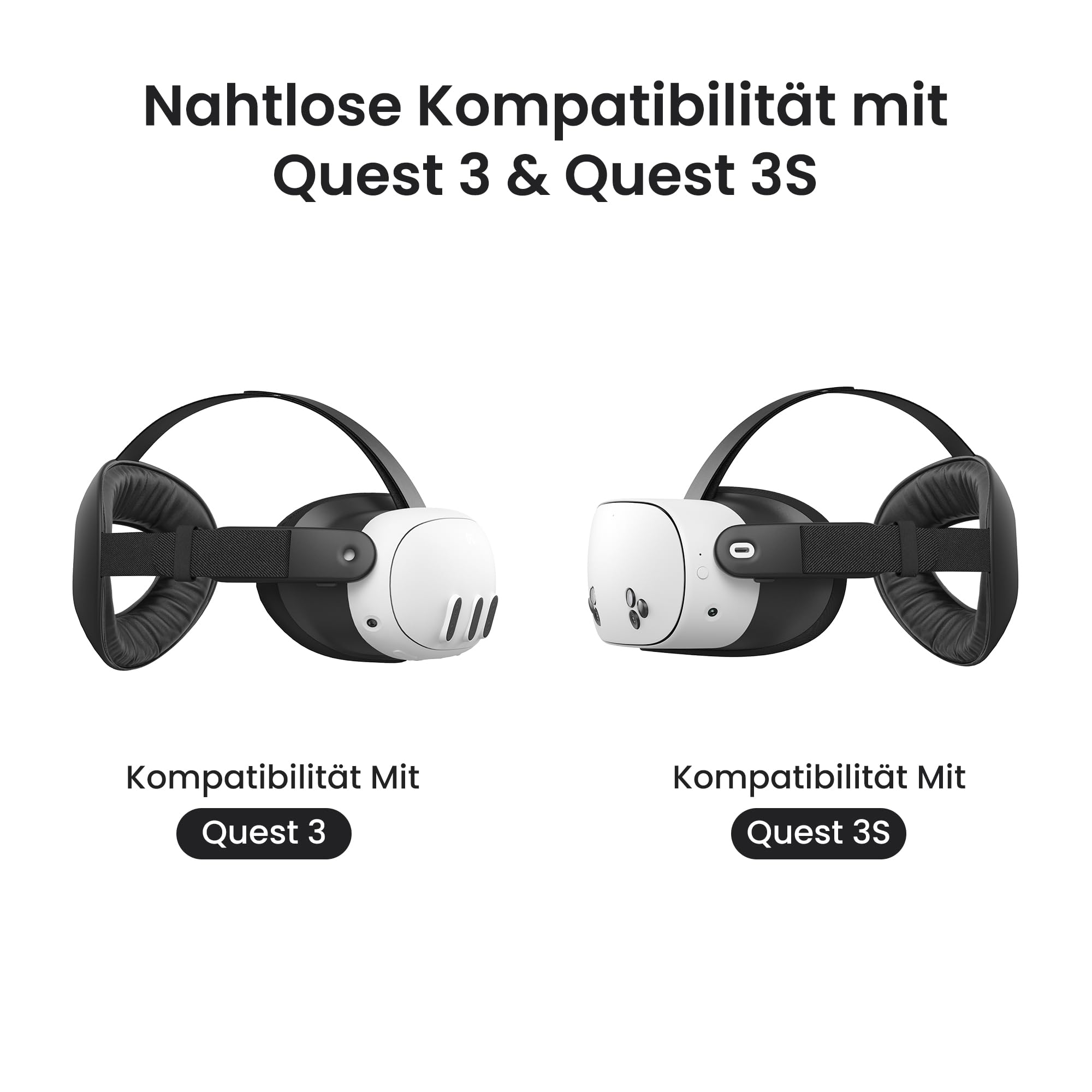 KIWI design K4 Flex Komfort Kopfband für Meta Quest 3/3S, Verstellbarer Elite Strap mit PU-Schaum für Verbesserten Komfort und VR-Spieleimmersion (Ohne Batterie)