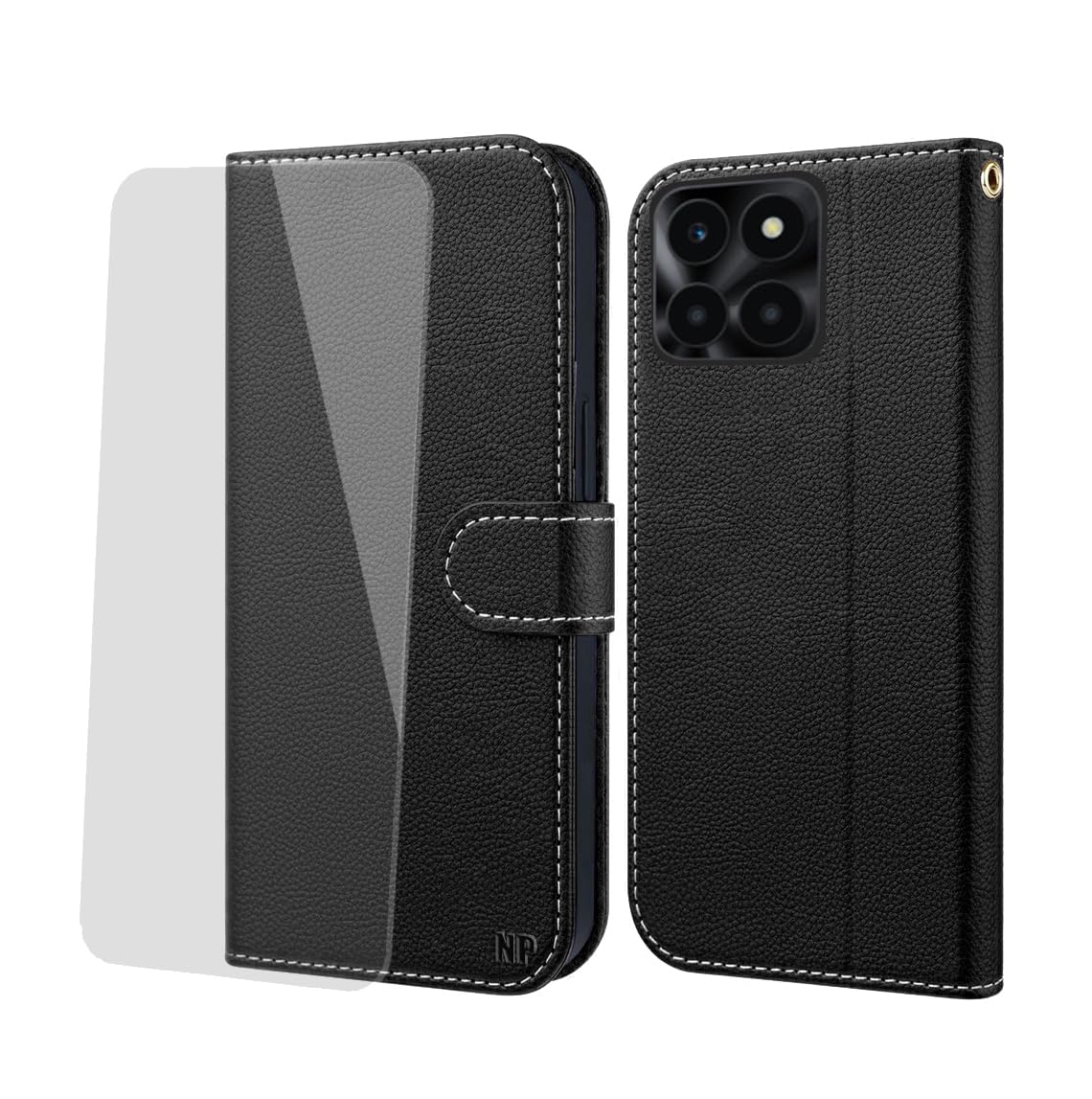 NP-Caser Compatible for Honor X6c/X6a with [Wireless Charging] [3 Card Slots] [Magnetic Closure] PU Leather Soft Inner Case Magnetic Flip Shockof tect Cover Compatible with Honor X6c/X6a