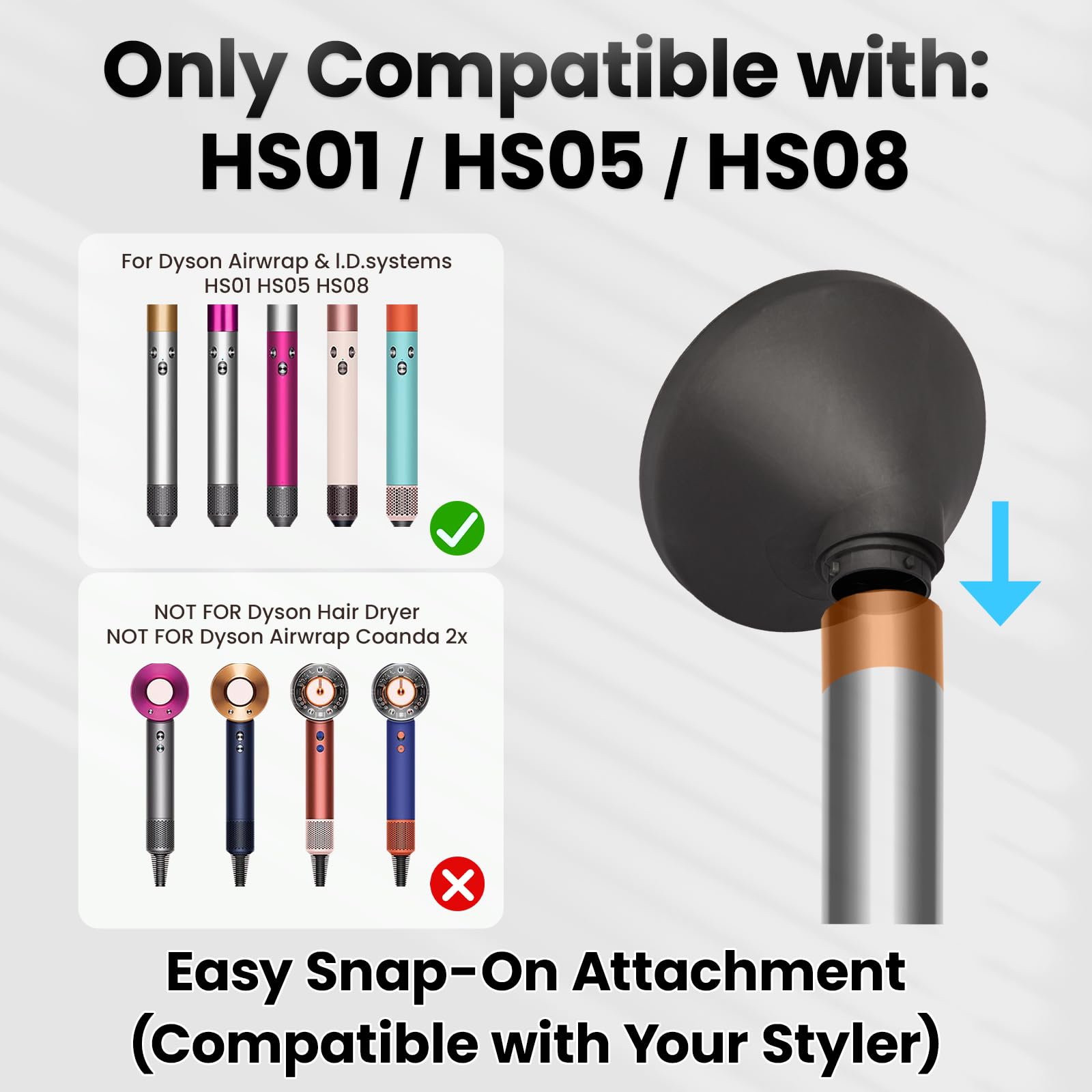 Verbesserter großer Diffusor-Aufsatz für Dyson Airwrap Styler HS01/HS05/HS08