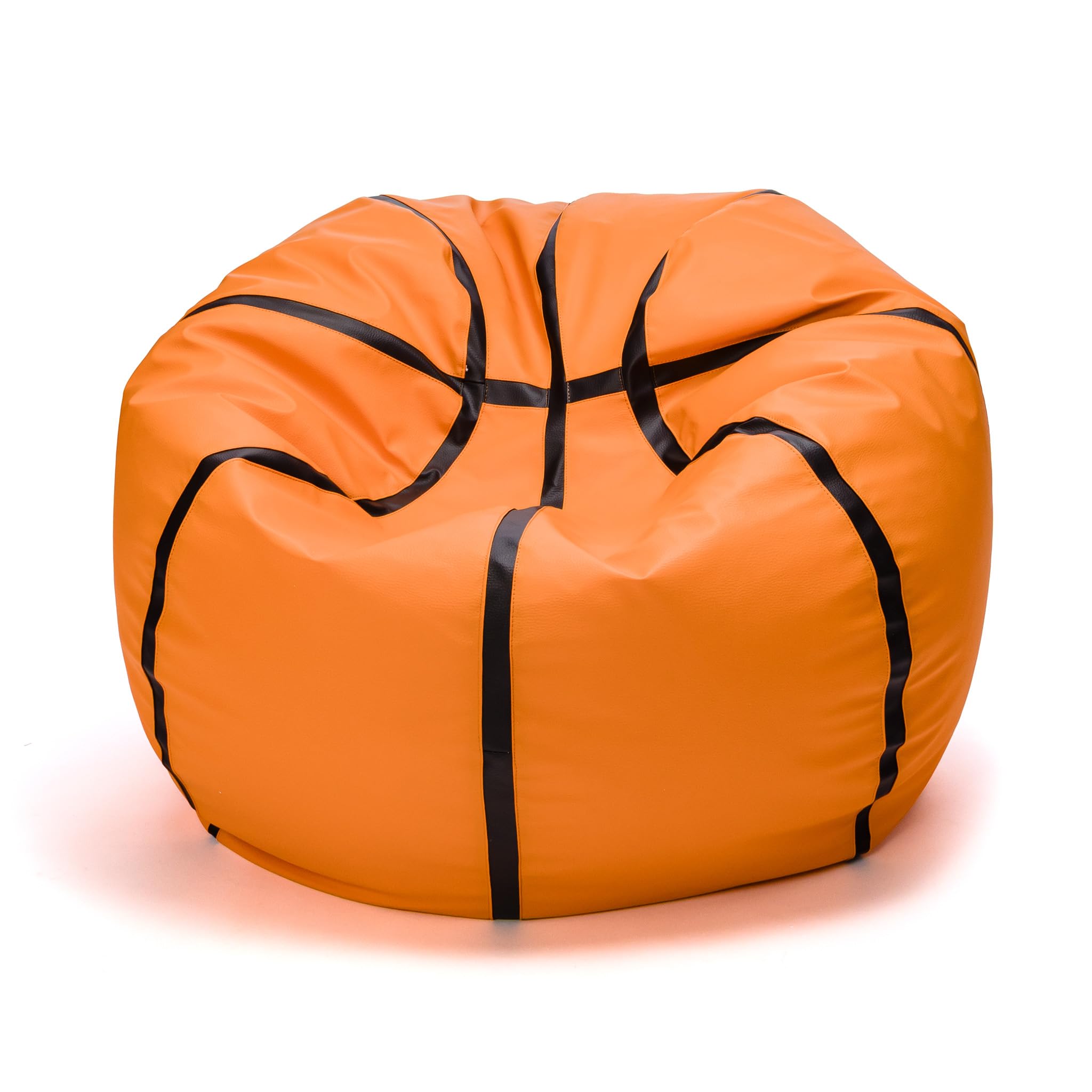 Ecopuf Basketball Pouf XL - da camera in similpelle per il basket - Ideale per gli appassionati di pallacanestro, i bambini - 100x55cm, Arancione: Pallacanestro