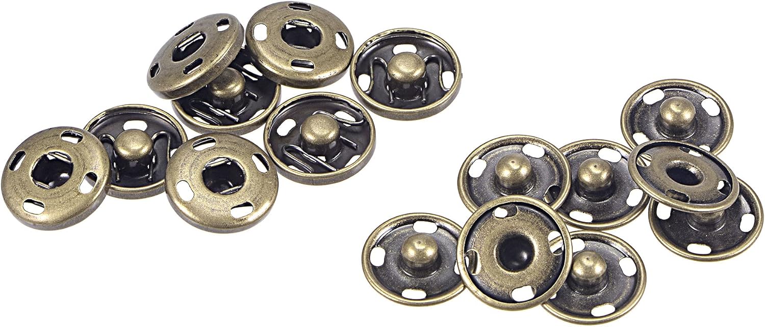 Amazon.com: uxcell Snap Buttons, 15mm Copper Sew-on Press Button ...