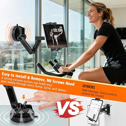 Miniatura 4 de Soporte para tableta para camión, soporte para tableta de automóvil, soporte para iPad, súper ventosa, soporte de 3 brazos ajustable de 360 grados