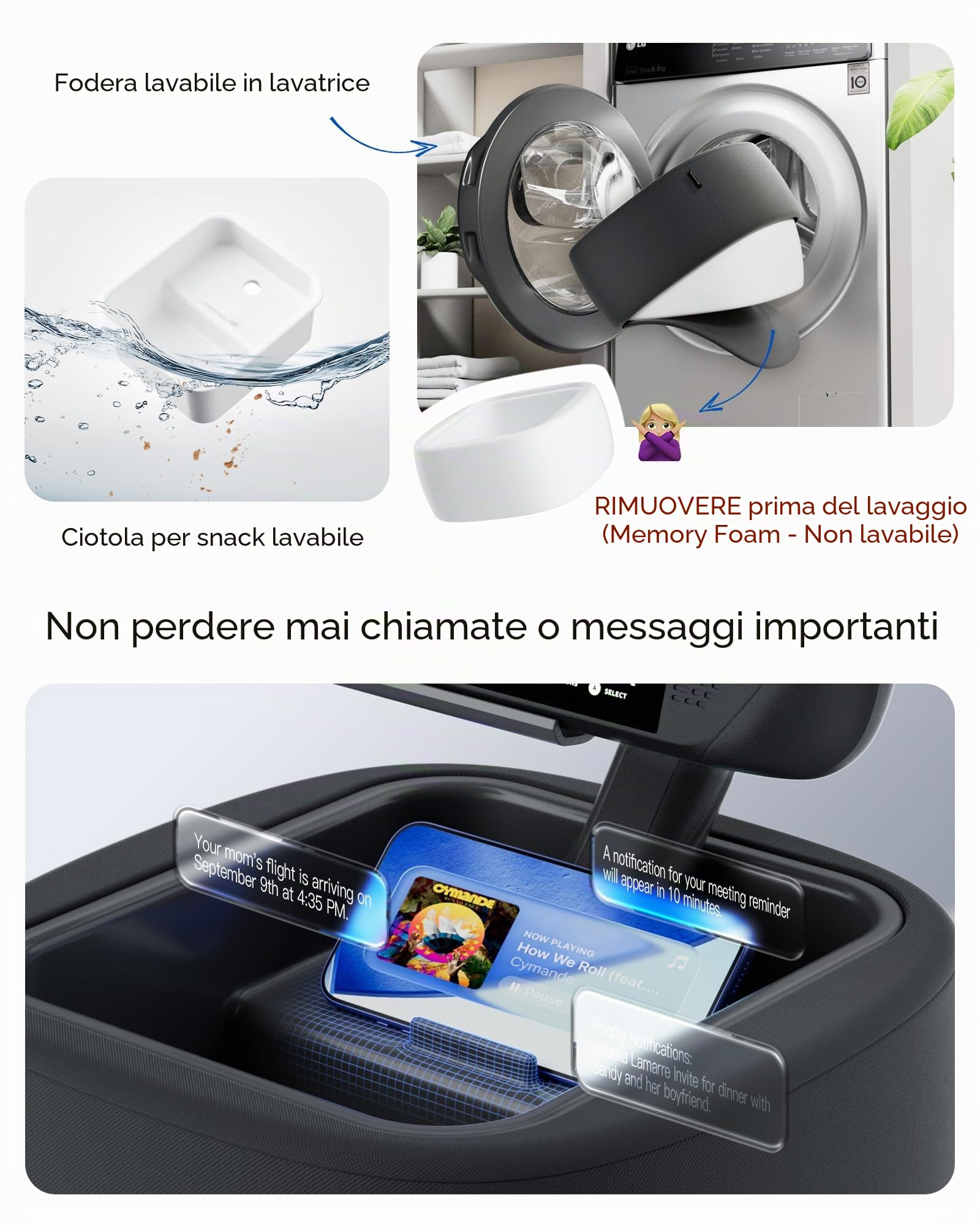 LULULOOK Supporto per cuscino da gioco per Steam Deck OLED & LCD e tablet da 4,7-14,6 pollici, Supporto cuscino per ginocchio per Kindle Zero Gravity,accessori per Steam Deck (lavabile in macchina)