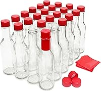 Vista 7 de nicebottles Botellas de salsa picante con tapas negras y bandas retráctiles, 5 onzas, paquete de 24