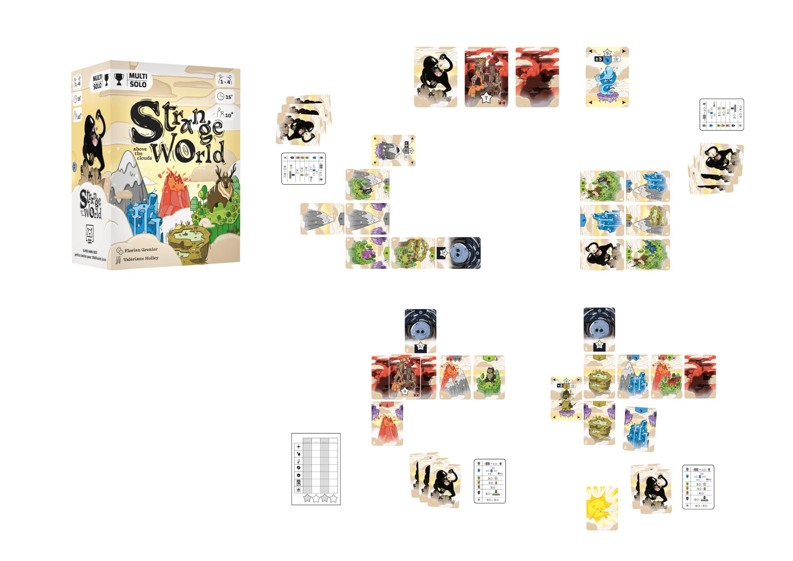 Strange World - Sopra le nuvole | Gioco di carte da disegno World Building | Età 10+ | 1 a 4 giocatori | 20 minuti