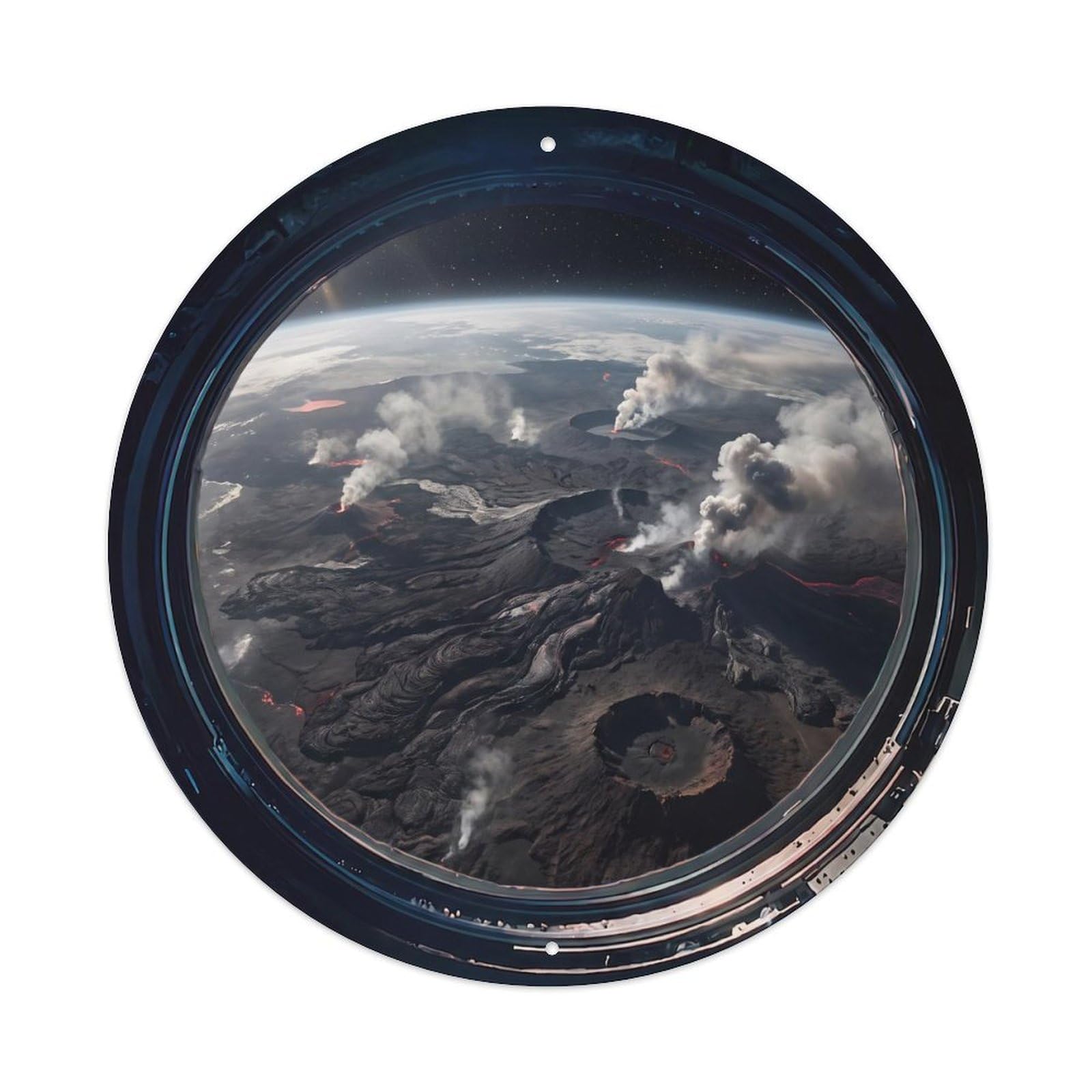 Earth Volcanic Region View Metal Tin Sign