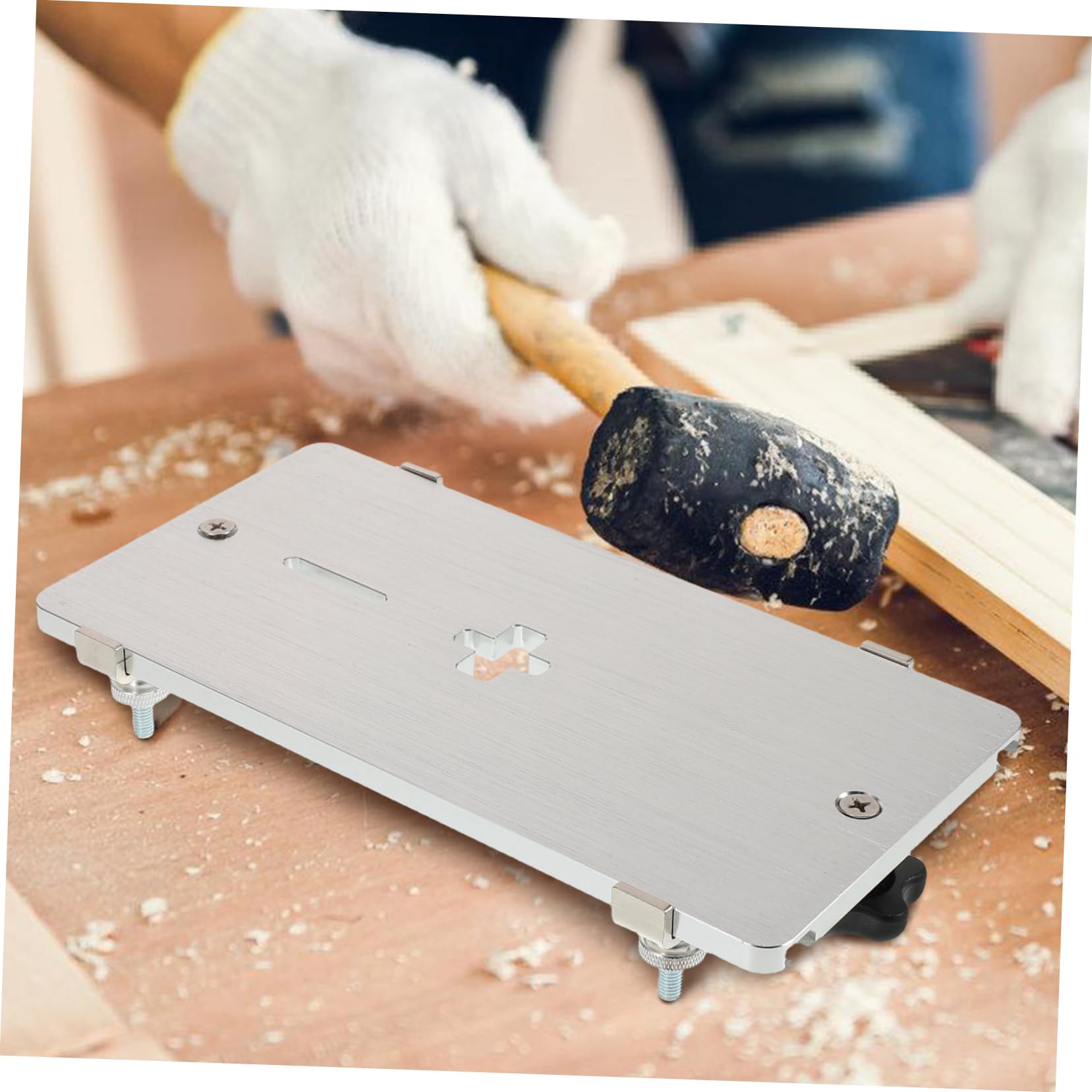 VILLCASE Elektrische Stichsäge mit Einsatzplatte aus Aluminiumlegierung Präzisem Schnitt und Sicherheitsvorrichtung für Holzbearbeitung und Heimwerkerarbeiten