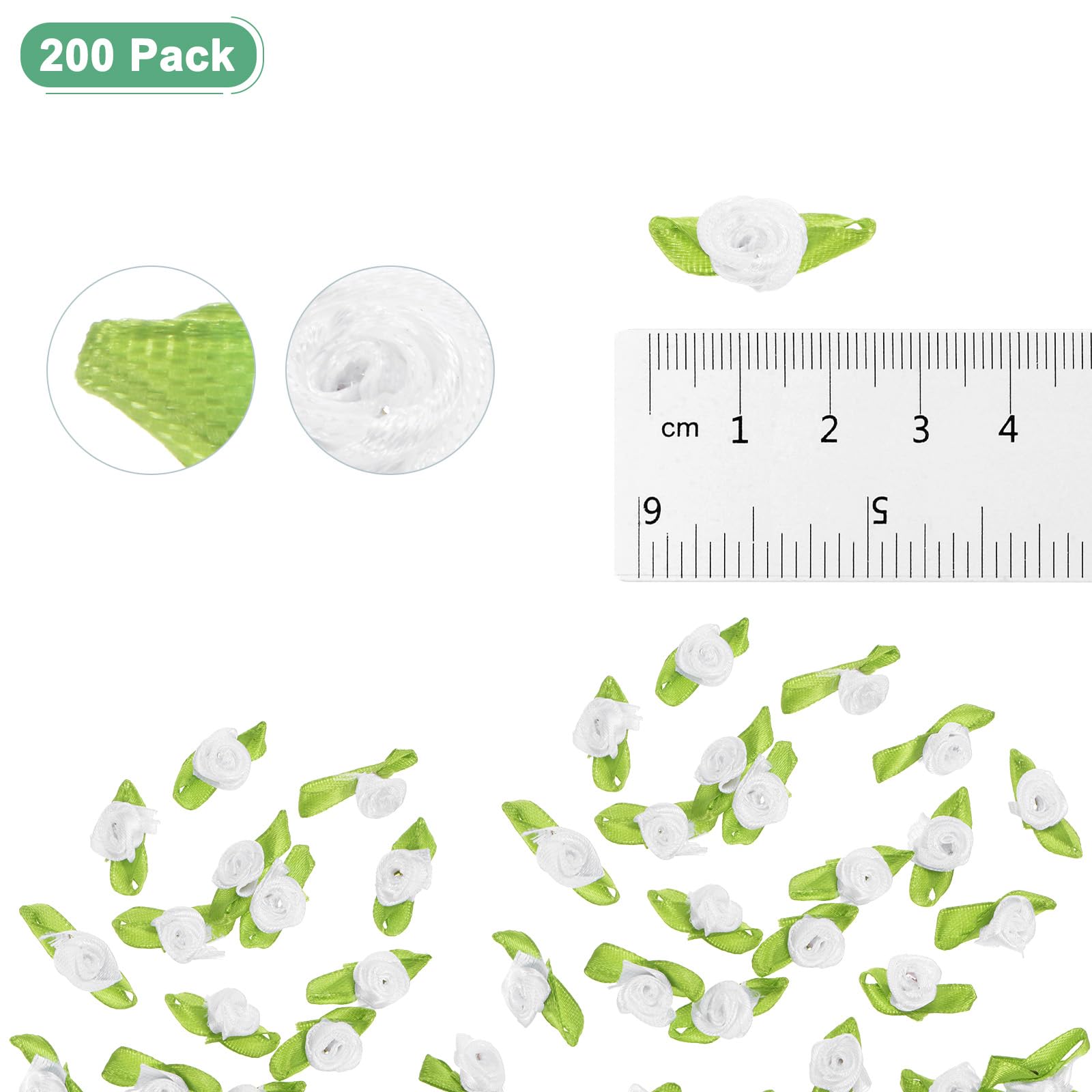 M METERXITY 200-Pack Mini Ribbon Roses - Image 3