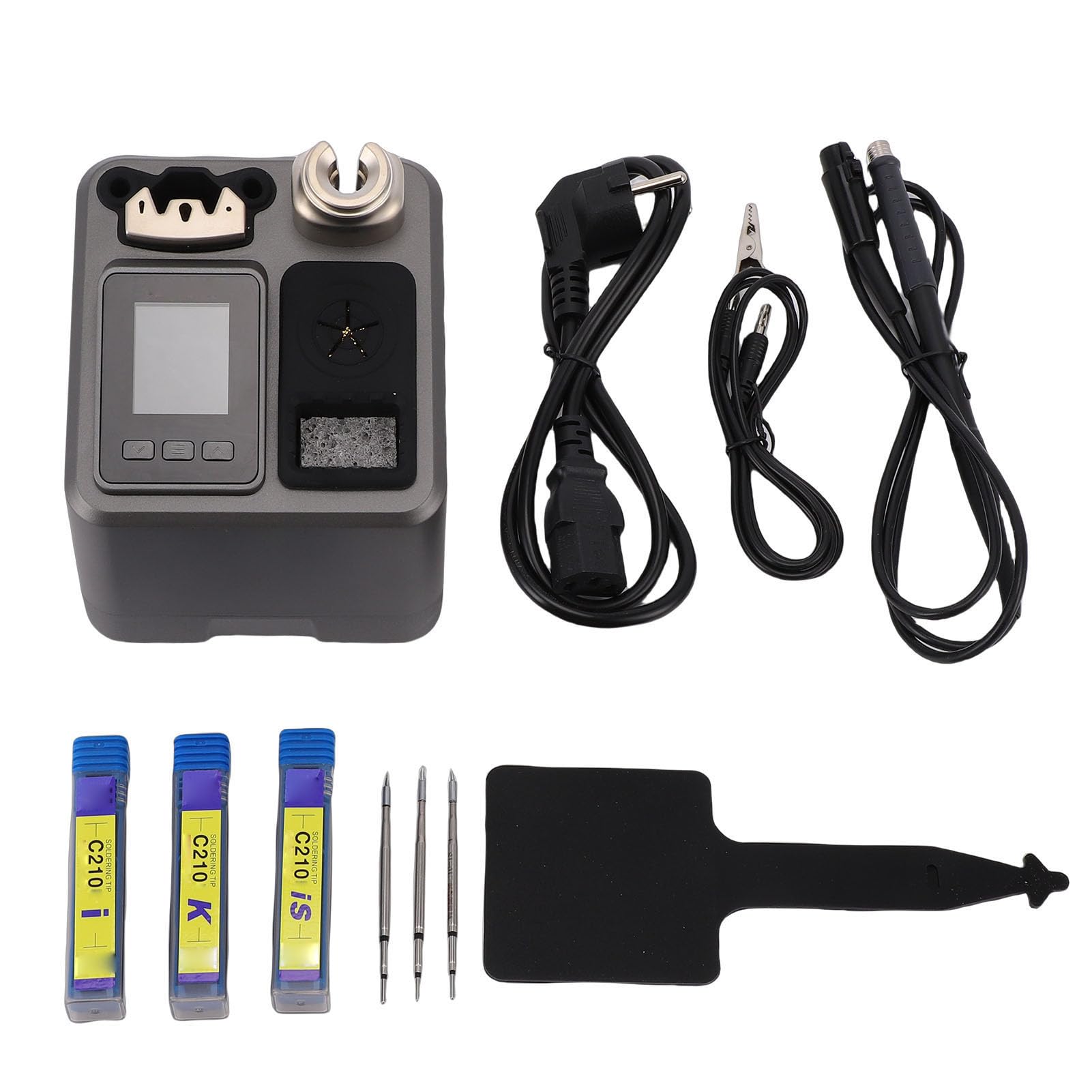 Generic Zestaw Lutownicy o Mocy 120 W. Precyzyjna Regulacja Temperatury PID z Wyświetlaczem LCD do Użytku profesjonalnego. Plastikowy Silikon (wtyczka UE)