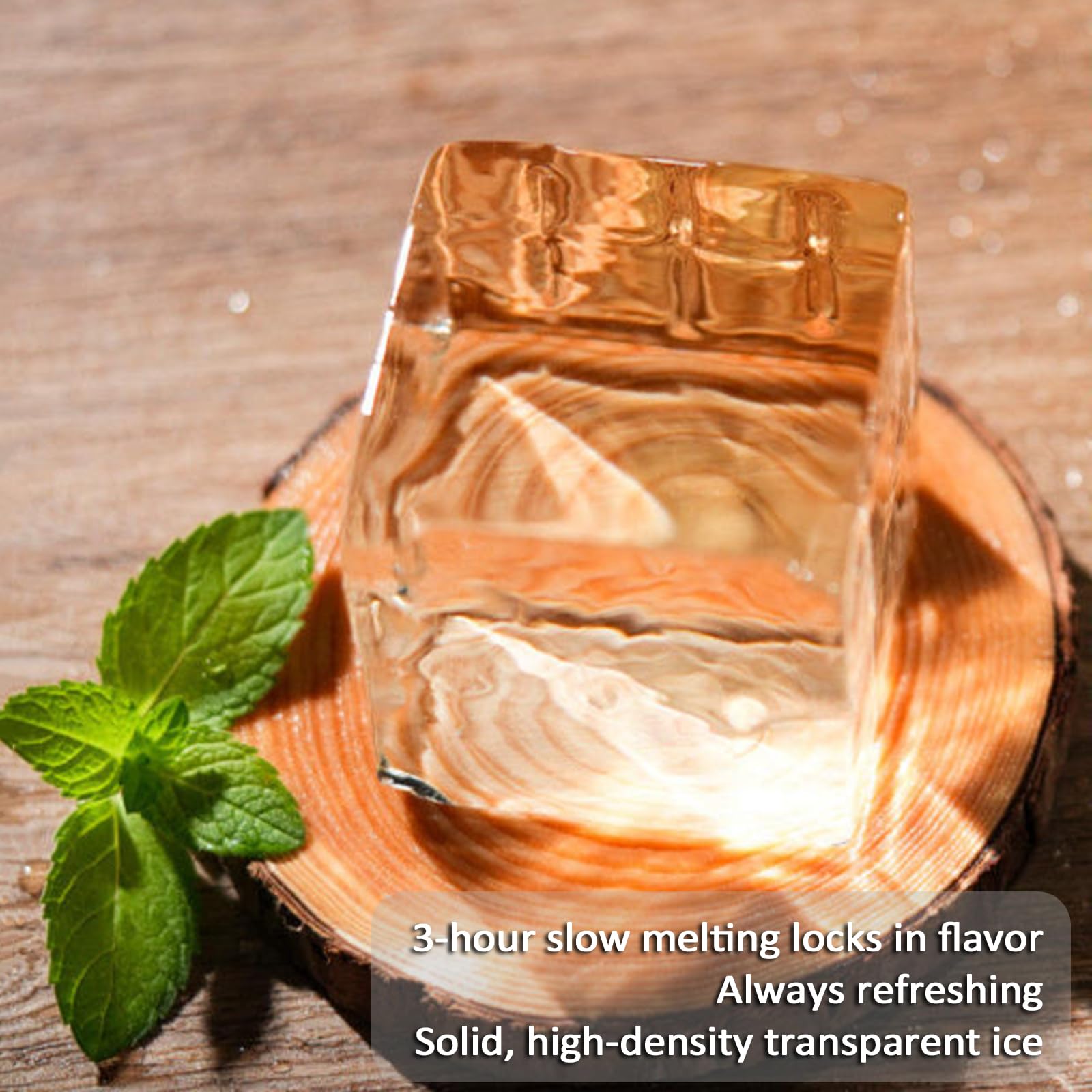 Transparente Eiswürfelbereiter, Eiskugelform, macht 4 große 60 mm Kugeln oder Würfel, langsam schmelzen für Cocktails, Whiskey, Getränke