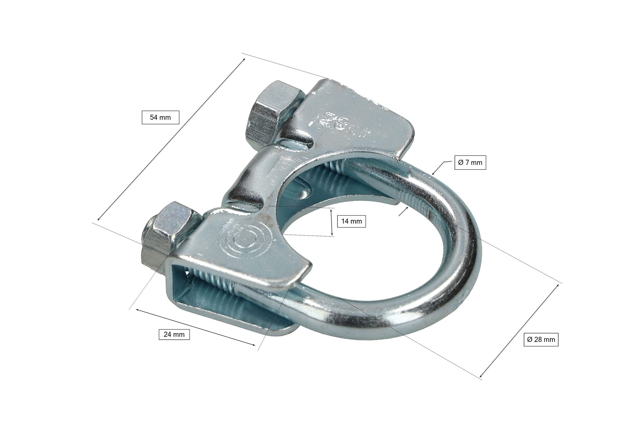 KOTARBAU® Strijkklem uitlaatklem buisklem buisklem U-bouten voor montage van antennes buizen masten universele klem voor buisverbindingen (38 mm