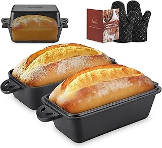 Cast Iron Loaf Pan with Lid 9x5 Inch