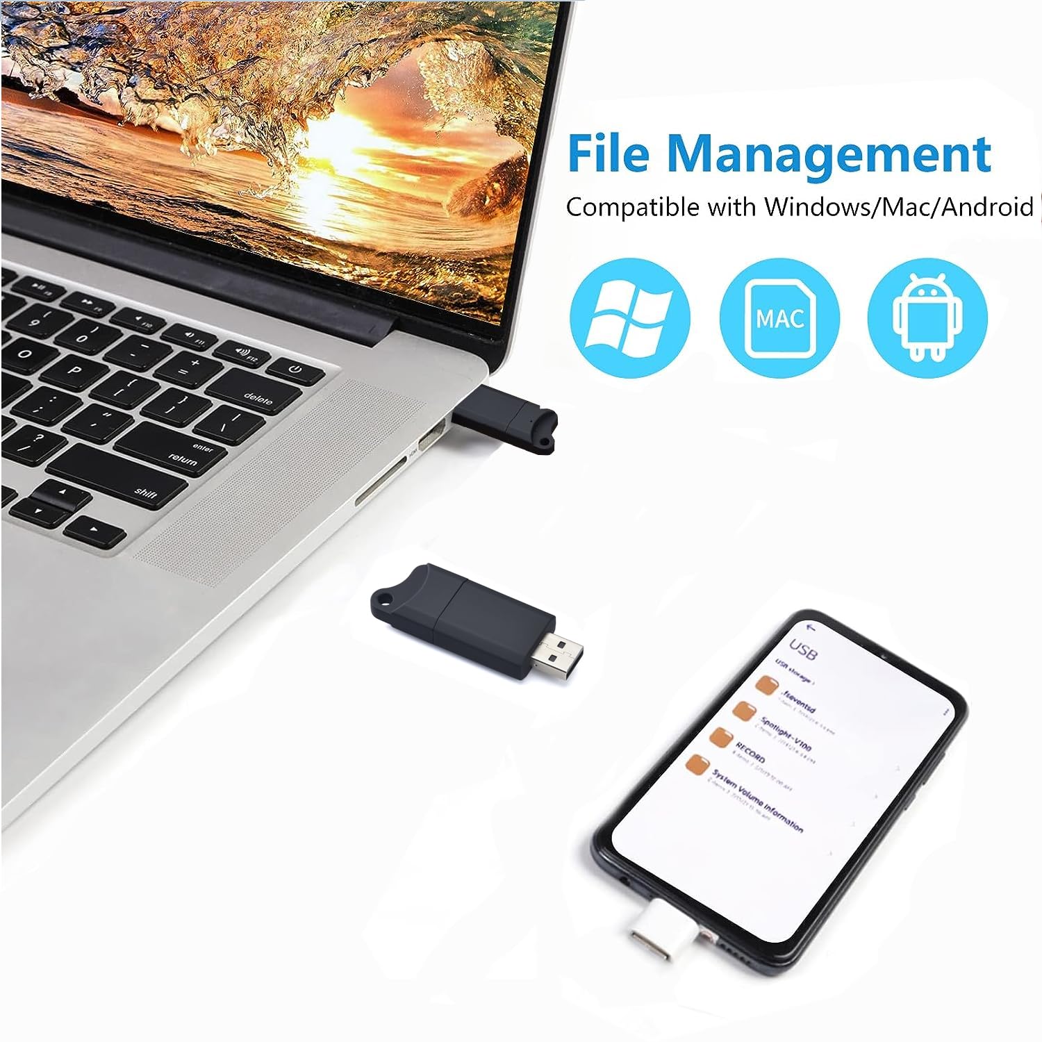 Enregistreur Vocal Howabo 58GB - Activation Vocale, USB-C, 40h Autonomie