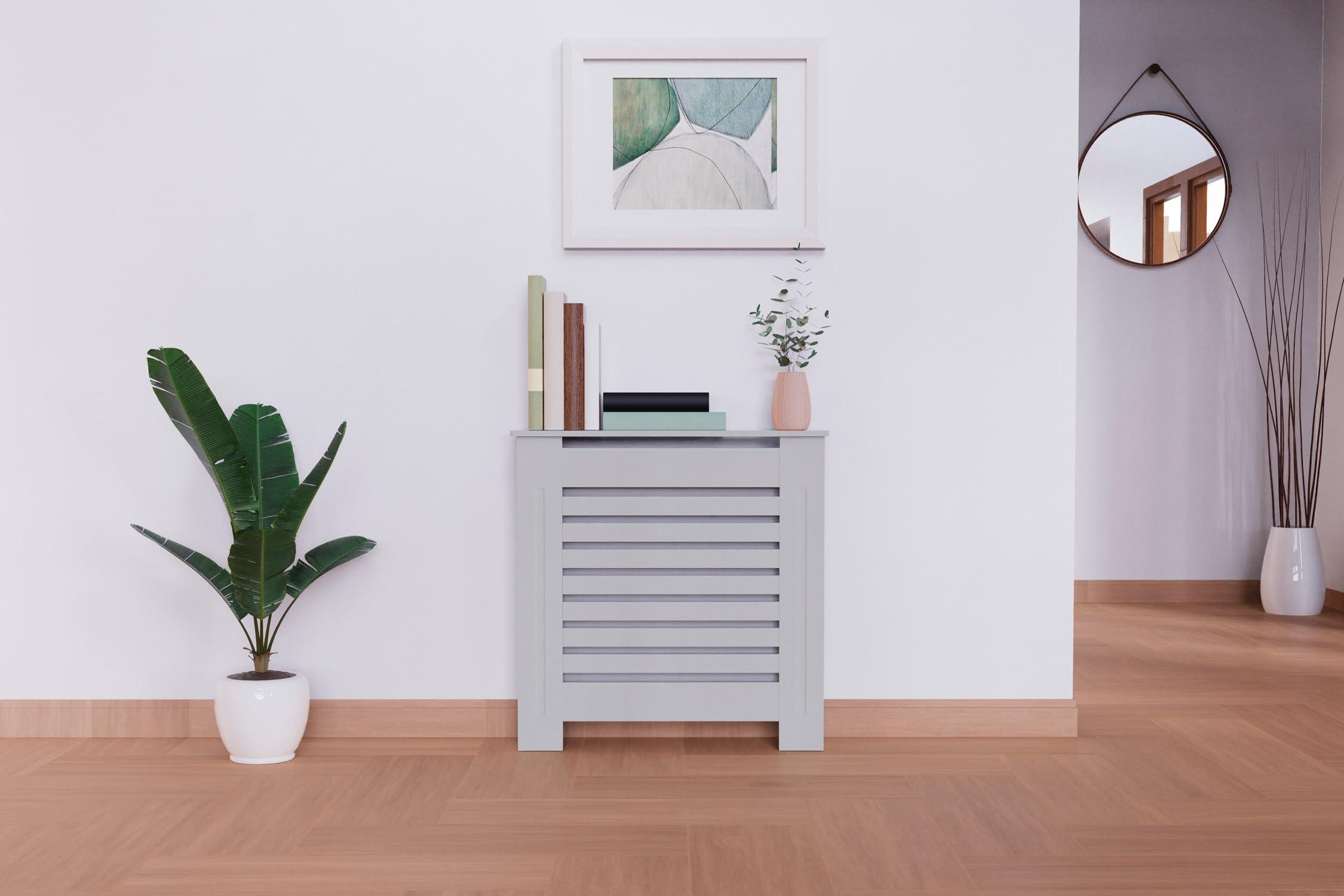 Moonia Cache-radiateur en bois Lancaster Gris - 78 cm
