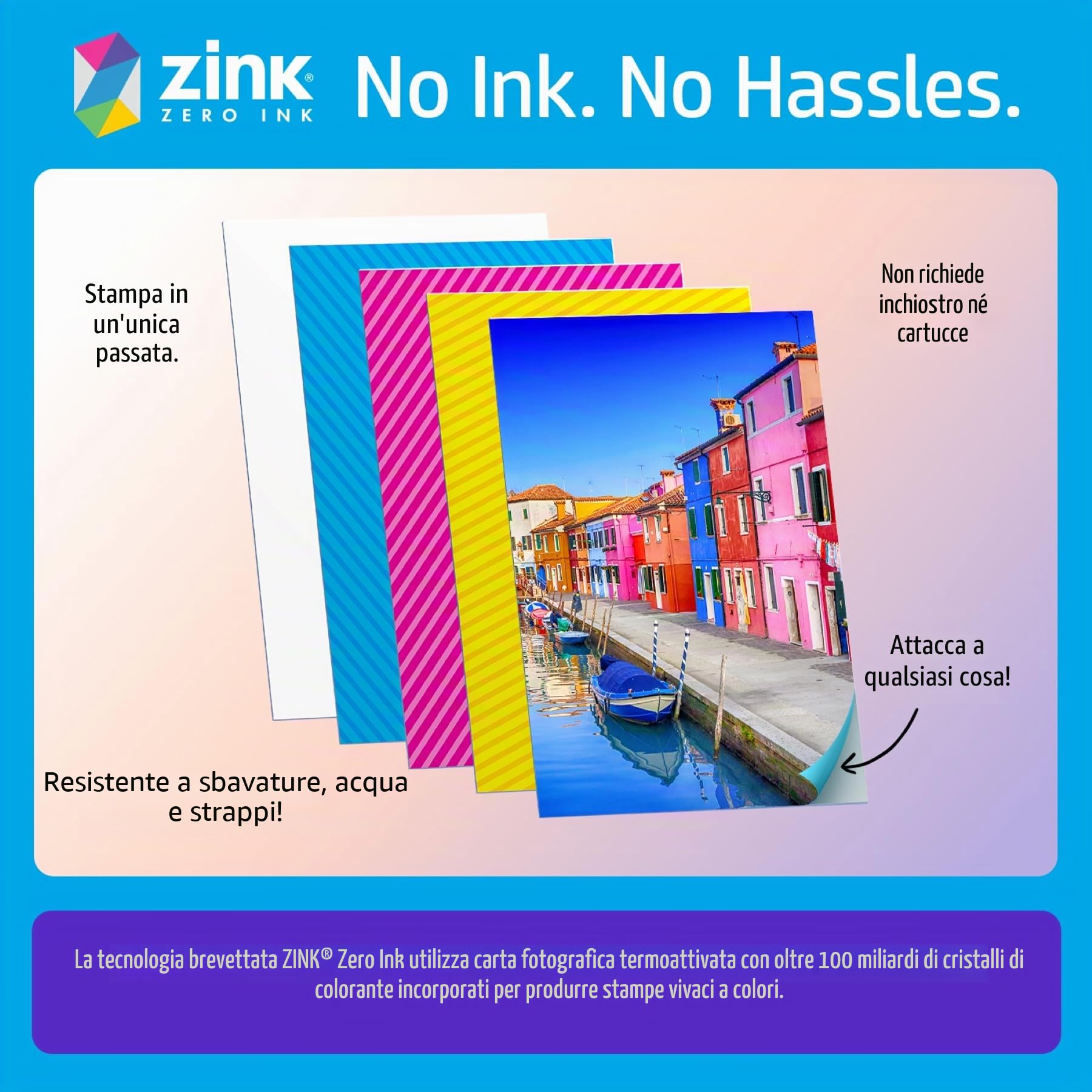 HP Sprocket Stampante Fotografica Istantanea Portatile 5x7.6 cm Bianco ZINK