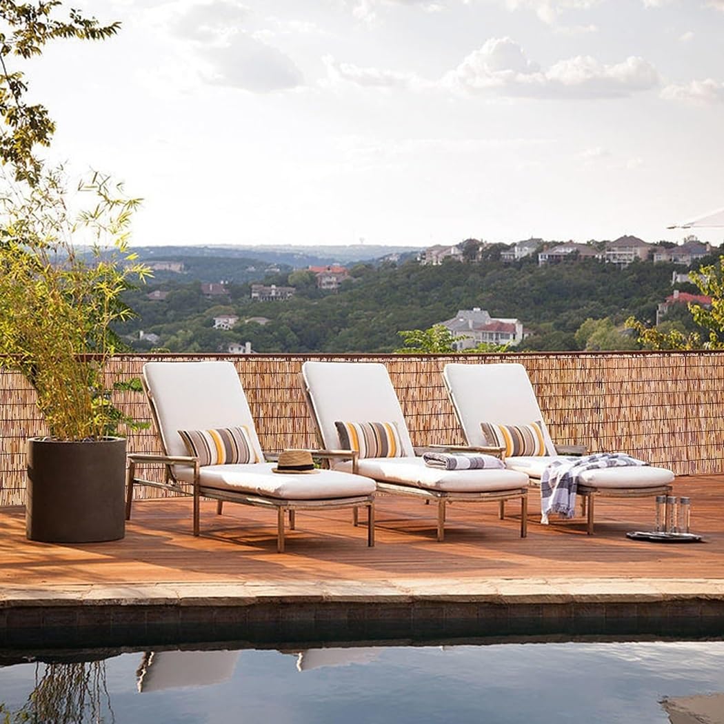 200 x 180 cm pannelli di recinzione in bambù naturale e moderno per giardino, terrazza, balcone, decorazione esterna perfetta e soluzione frangivento