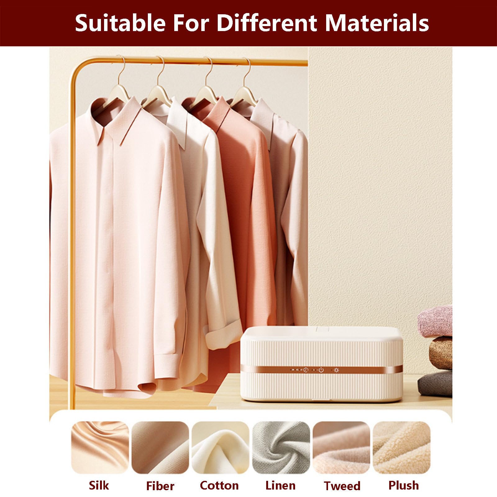 Secadora de Ropa portátil con 10 Perchas, Plancha a Vapor automática Plegable con Temporizador de 4 Horas, Armario de Secado eléctrico para Viajes, Apartamentos, armarios y dormitorios.