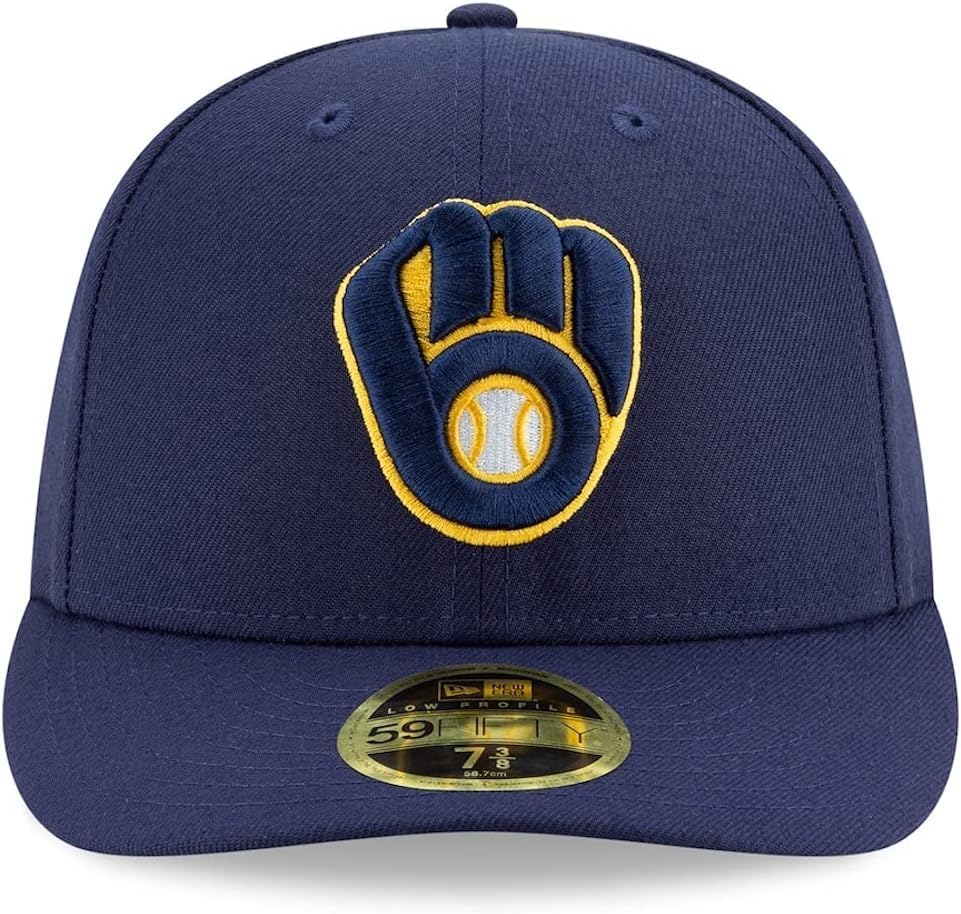 New Era Men's Milwaukee Brewers 59Fifty Alternate Navy Low Crown Fitted Hat (7 5/8)