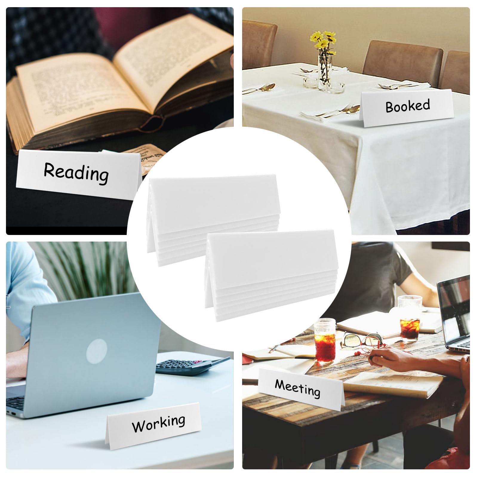 Amazon | 12セット 再利用可能 ホワイトボード ネームテントカード