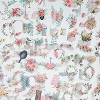 Vista 1 de allydrew Washi - Juego de calcomanías para álbumes de recortes, manualidades para papelería, diario, fabricación de tarjetas, (18 hojas), flores
