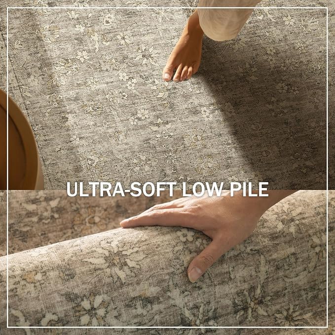 Image of Washable Area Rugs for Living Room: 8x10 Bedroom Rug Non Slip Large Carpet