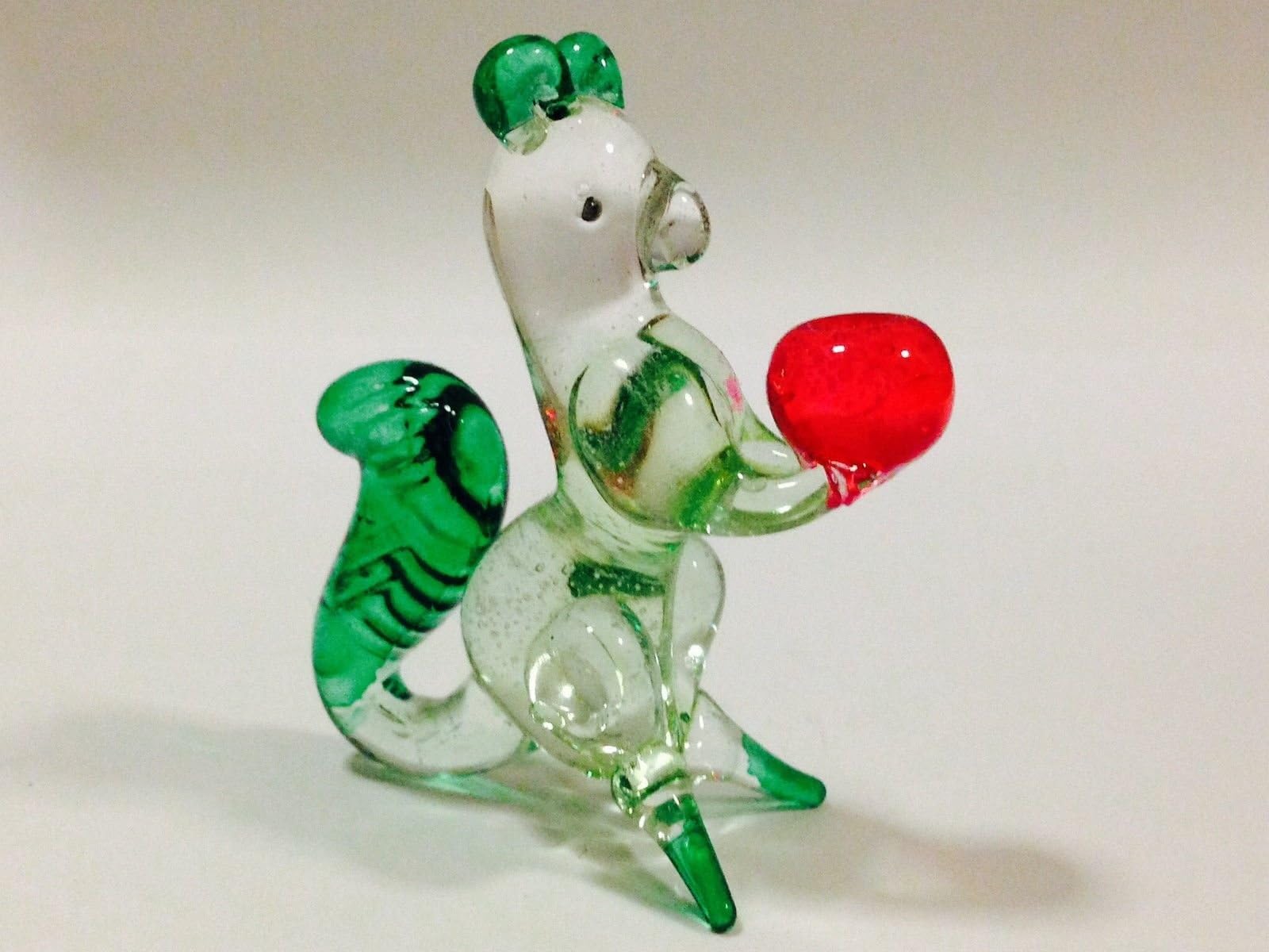 Figurine Animal Miniature Hand Blown Glass Squirrel.