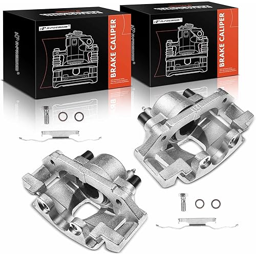 A-Premium Disc Brake Caliper Assembly with Bracket Compatible with Chrysler and Dodge Models - Town & Country & Grand Caravan 2001-2007, Voyager 2001-2003 - Front Driver and Passenger Side, 2-PC Set