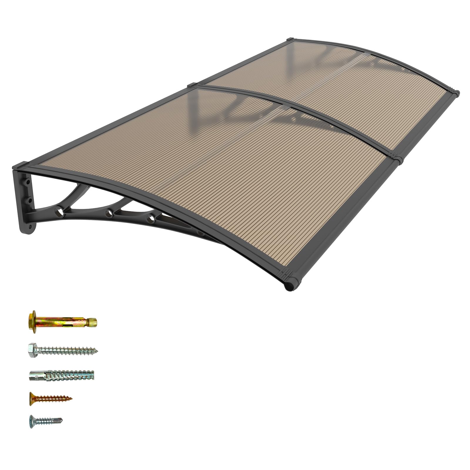 JYJNHOME 40x80 Window Door Awning Exterior,Polycarbonate Outdoor Overhang Canopy Shelter,UPF 50+ UV Rain Snow Sun Protection,Spliced Overdoor Awnings