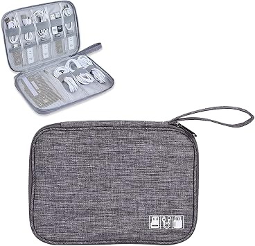 YUNYU Electronics Accessories Organizer Bag, Carry Travel Gadget Bag, Electronics Accessories Bag, Bag Travel Electronics, for USB Cable DriveGrey
