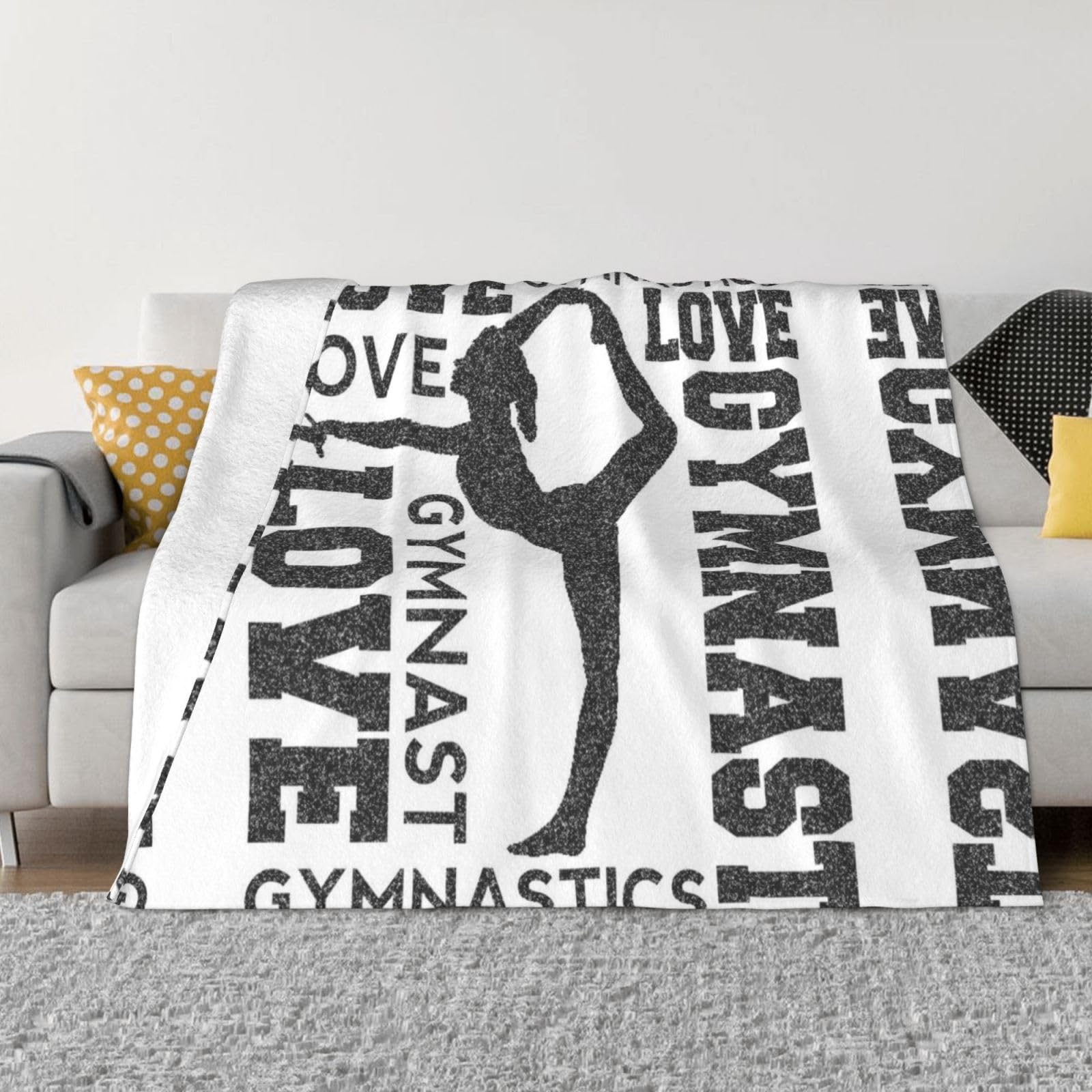 Laswega Flanell-Fleecedecke 'I Love Gymnastik' - Superweich, 152x128 Cm, Für Sofa & Bett