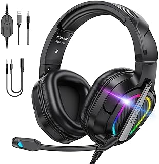 Krysenix PG2 RGB Gaming Headset for PS4, PS5, PC, Xbox, Switch, PS5 Gaming Headset with Microphone, Over-Ear Headphones, P…