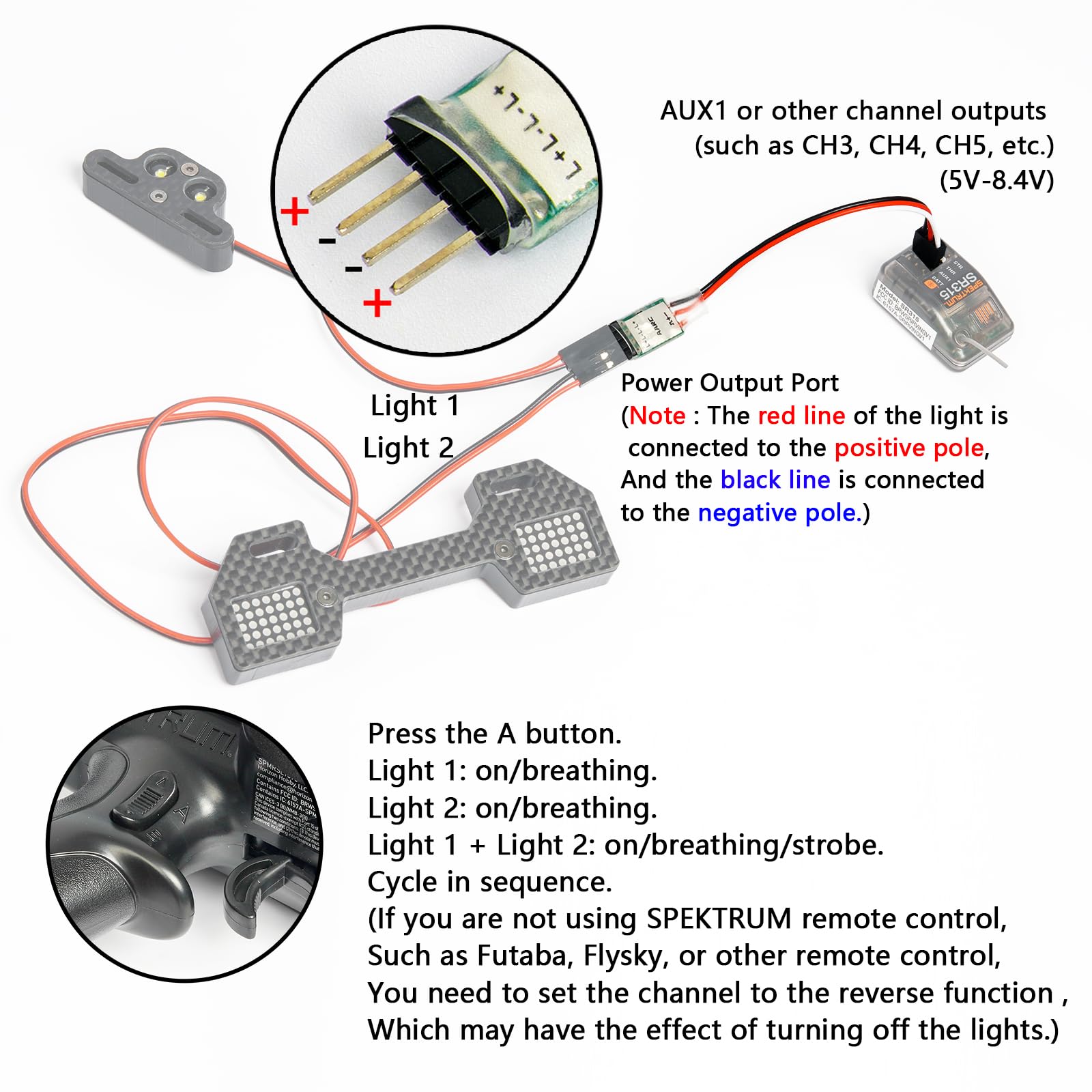 Nylon Headlight Lights Kit for Arrma 6S 1/8 Typhon V4 V5 TLR,Durable Front Light Lamp Upgrade Set,RC Car Headlight LED Light Set Lamp Bar for Arrma 6S Upgrade Parts Accessories