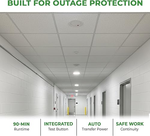 Miniatura 5 de E2 Lighting Downlight LED empotrable de 6 pulgadas con batería de emergencia de 8 W de reserva (90 minutos), luz de techo ultra delgada IC de 1250