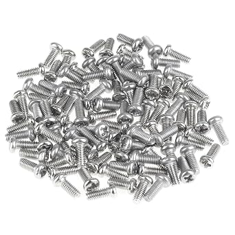 105 Pieces M2.5 x 6mm Machine Screws, Thread Pitch 0.45mm, Sutemribor M2.5 Phillips Pan Head Machine Screws, 304 Stainless Steel, Fully Threaded, Silver