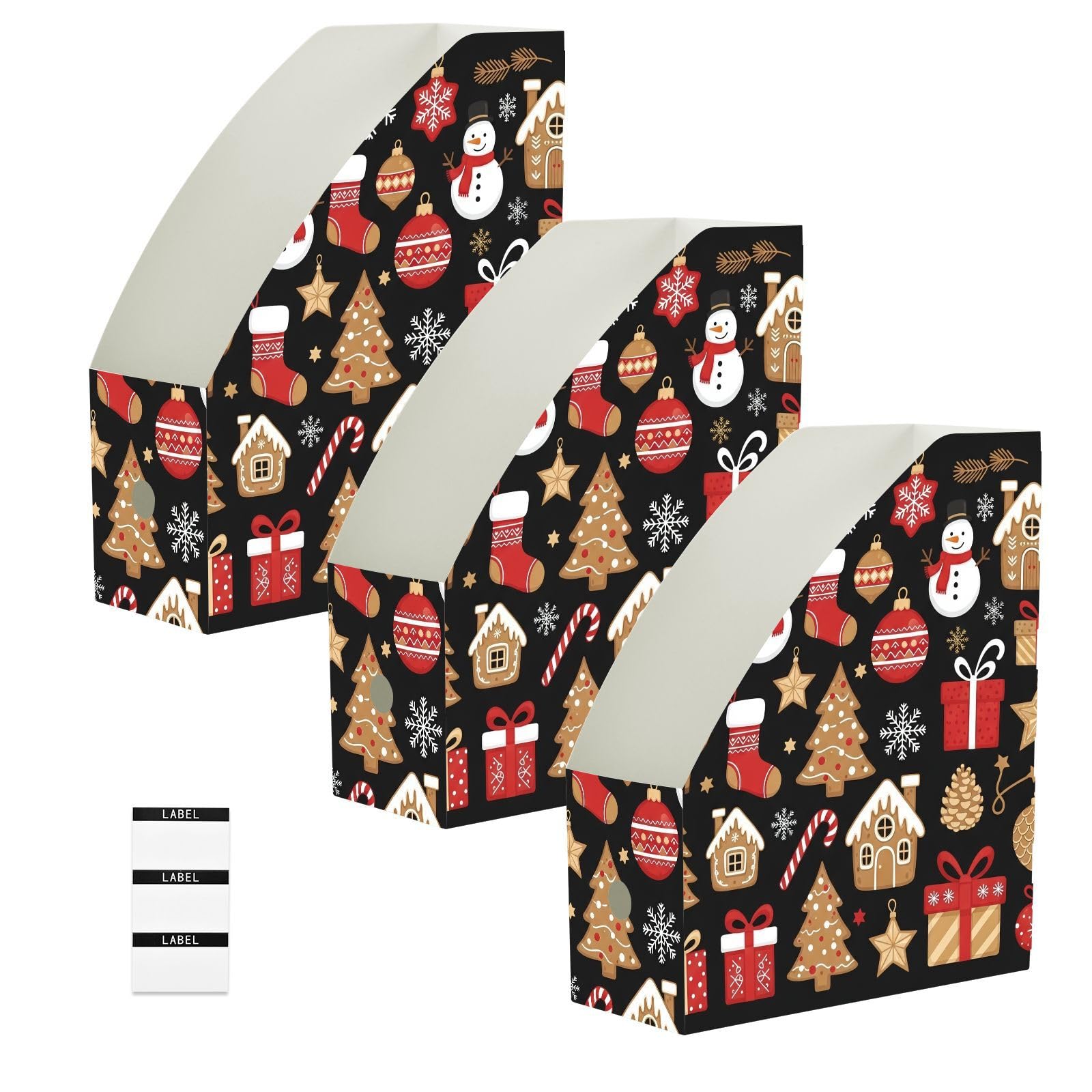 Cartone animato Natale nero File Organizer con archiviazione verticale
