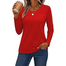 SMENG Womens Long Sleeve Cotton T Shirts Crewneck Classic-Fit Basic Tees