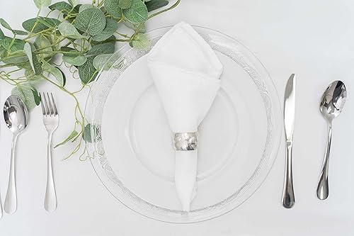 Miniatura 5 de Simply Elegant Placa de carga de vidrio transparente vintage  Placa de servicio para fiestas, cenas, bodas, quinceañeras y eventos, 13 pulgadas de