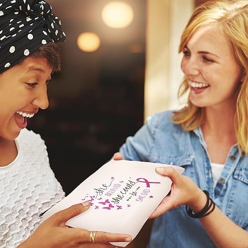 Miniatura 6 de Bolsa de concientización sobre el cáncer de mama, bolsa de maquillaje de viaje con cinta rosa, bolsa de cosméticos para cáncer de mama, bolsa