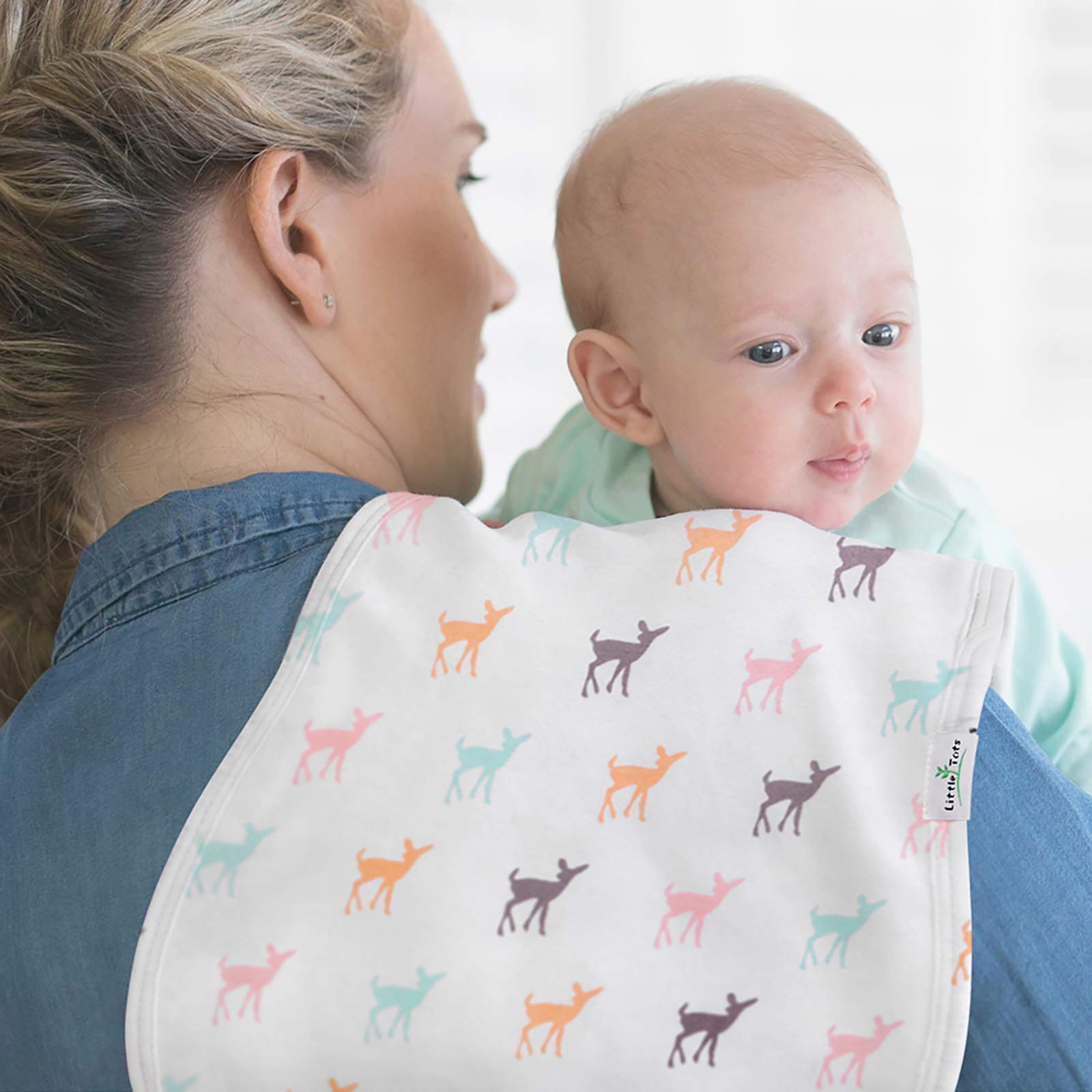 Juego de paños para eructos 100% algodón, absorbente y suave, toalla para recién nacidos y bebés, unisex, paquete de 5 (lleno de amor)