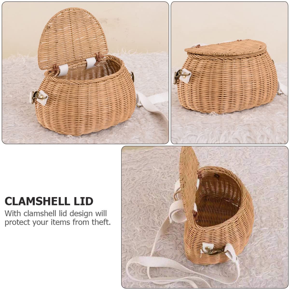 DECHOUS 2 Bolsos De Playa Cruzados para Mujer Tejidos Mano para Mujer Bolsos Cruzados De De Ratán Bolso De Hombro Cesta De Moda Bolso De Color Caqui Tropical para Niñas Bolso